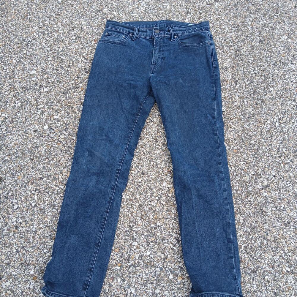 Gap Straight GapFlex Jeans Mens 28x30 Blue Dark Wash Stretch Denim Pants Casual